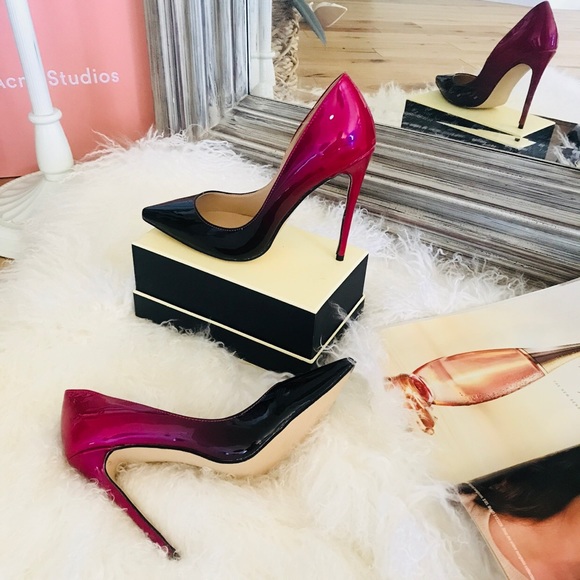 FSJ Shoes - Gradient Heels Patent Leather Pumps